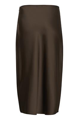 Saint Tropez- Brown Satin Skirt- Hafia