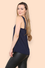 Load image into Gallery viewer, Navy Lace Trim Cami

