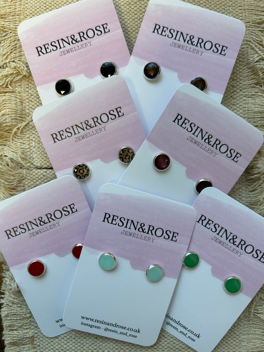 Resin&Rose - Medium Stud Earrings