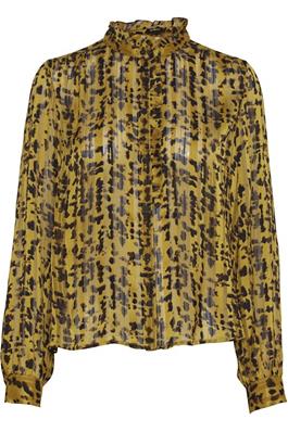 B.Young - Mustard Animal Print Blouse - Byjadeen