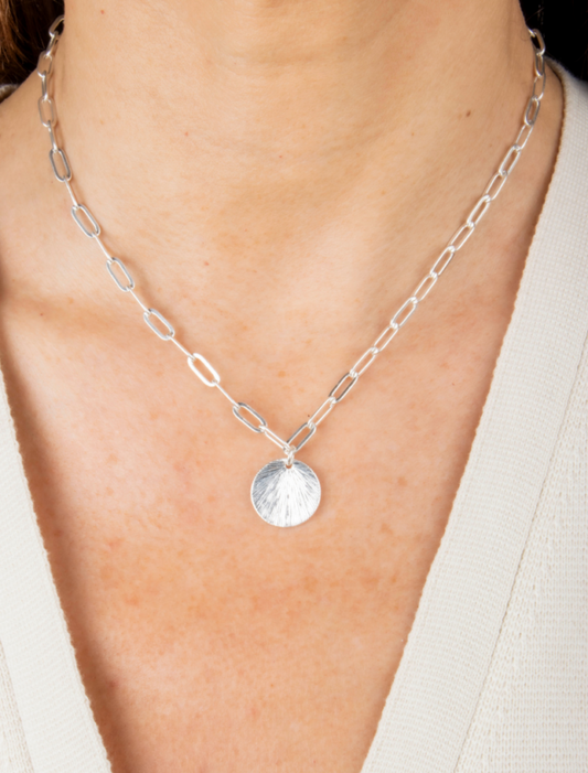 Olia - Silver Coin Necklace - Justine