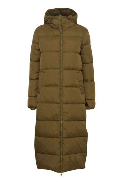 B.Young- Khaki Padded Long Coat- Bybomina