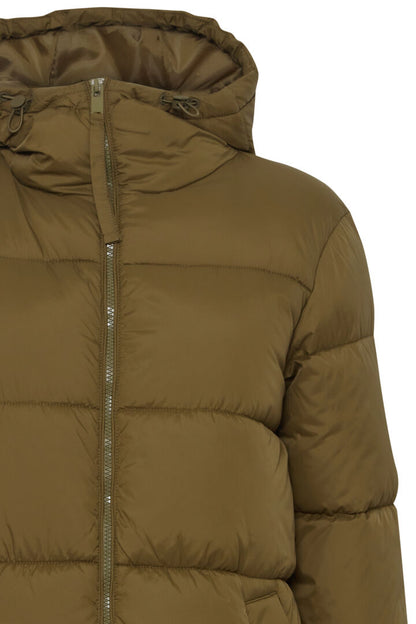 B.Young- Khaki Padded Long Coat- Bybomina