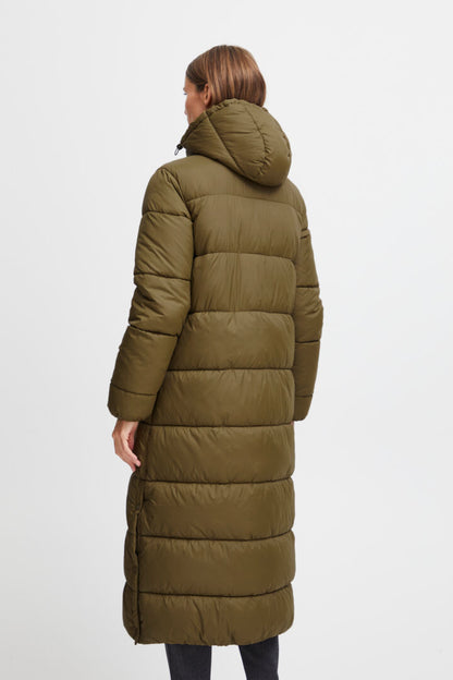 B.Young- Khaki Padded Long Coat- Bybomina