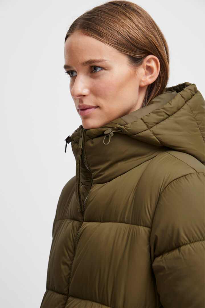 B.Young- Khaki Padded Long Coat- Bybomina