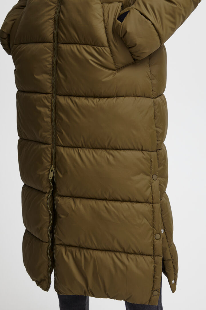 B.Young- Khaki Padded Long Coat- Bybomina