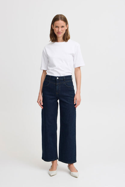 B.Young- Dark Denim Wide Leg Jeans- Bykomma