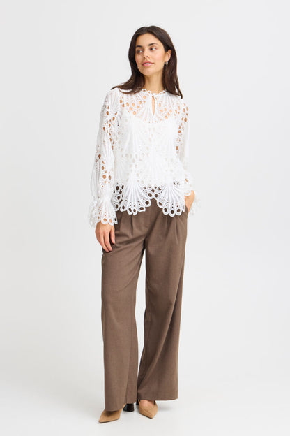 Fransa - White Lace Blouse - Frbelle