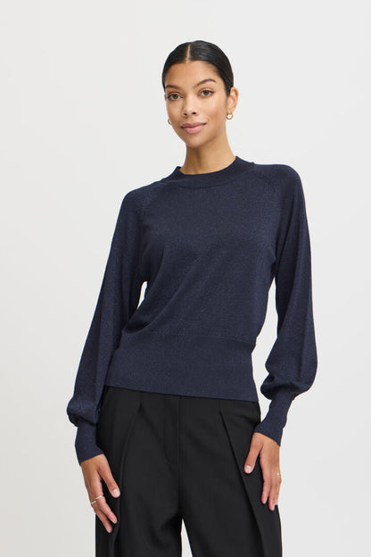 B.Young- Navy Metalic Thread Knit-Bymobbe