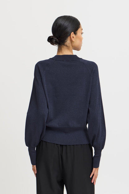 B.Young- Navy Metalic Thread Knit-Bymobbe