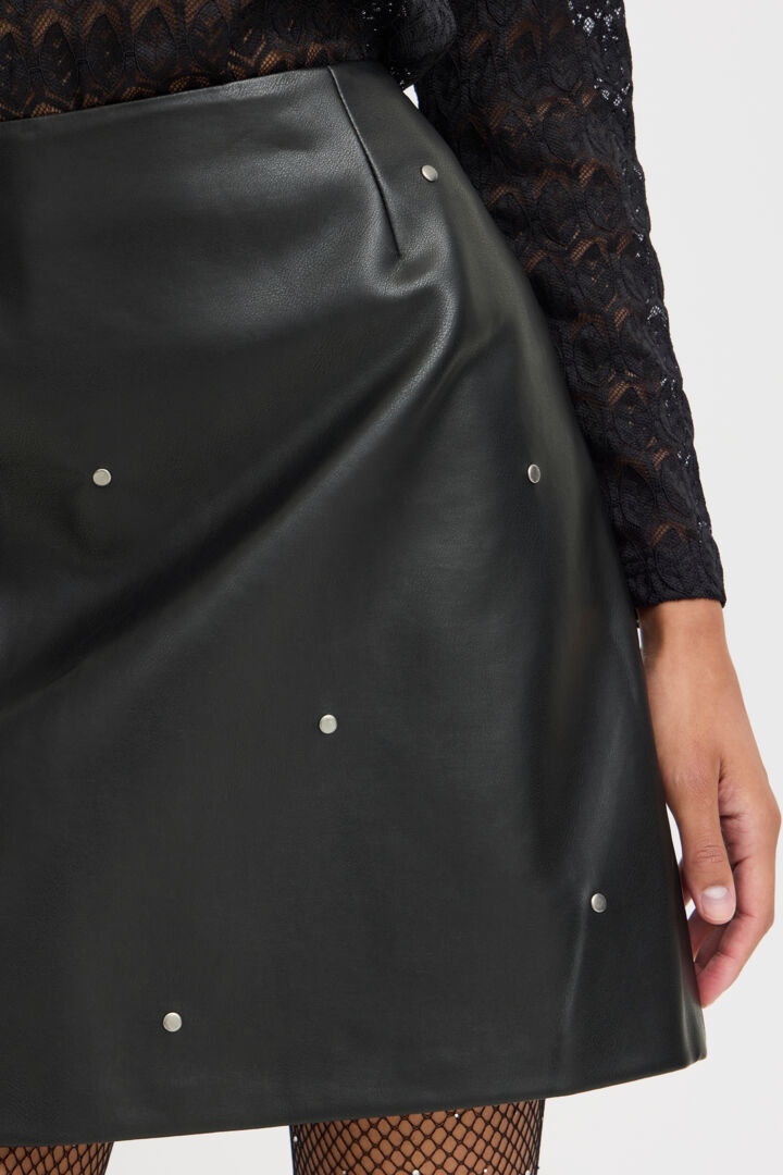 B.Young- Black Studded PU Skirt