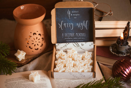 Maleri & Maple Co- Starry Night - A Box of Christmas Star Wax Melts / Winter