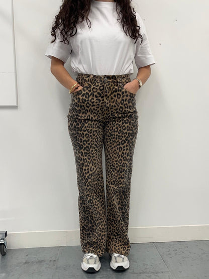 Marta Du Chateau- Animal Print Wide Leg Jeans