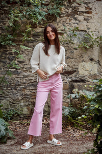Fransa - Wide Leg Pink Jean - FrTwill Hanna