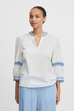 Load image into Gallery viewer, B.Young - White &amp; Blue Blouse - Byjiya
