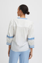 Load image into Gallery viewer, B.Young - White &amp; Blue Blouse - Byjiya
