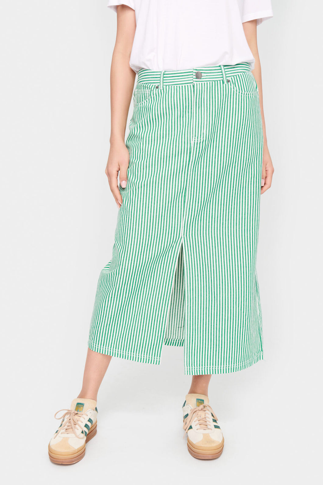 Saint Tropez - Green Stripe Skirt - Ditten