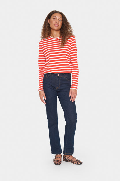 Saint Tropez- Red Stripe Long Sleeve Top- Idalia