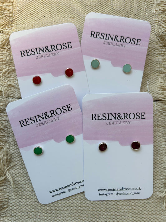 Resin&Rose - Small Stud Earrings