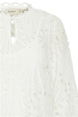 Fransa - White Lace Blouse - Frbelle