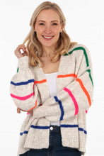 Load image into Gallery viewer, Sarta - Wool Blend Open Front Cardigan Thin Stripes in Cream
