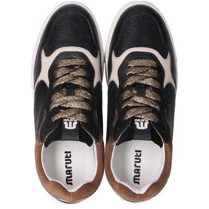 Maruti- Black Leather Trainers- Tavi