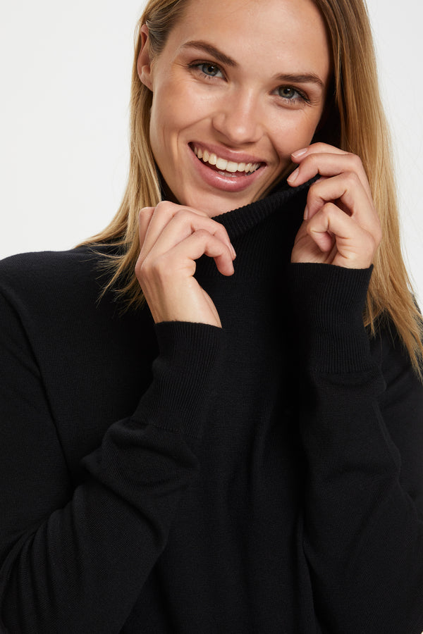 Kaffe - Black Roll Neck - Astrid