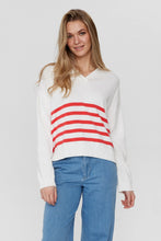 Load image into Gallery viewer, Numph- White Stripe Jumper- Nuclaire
