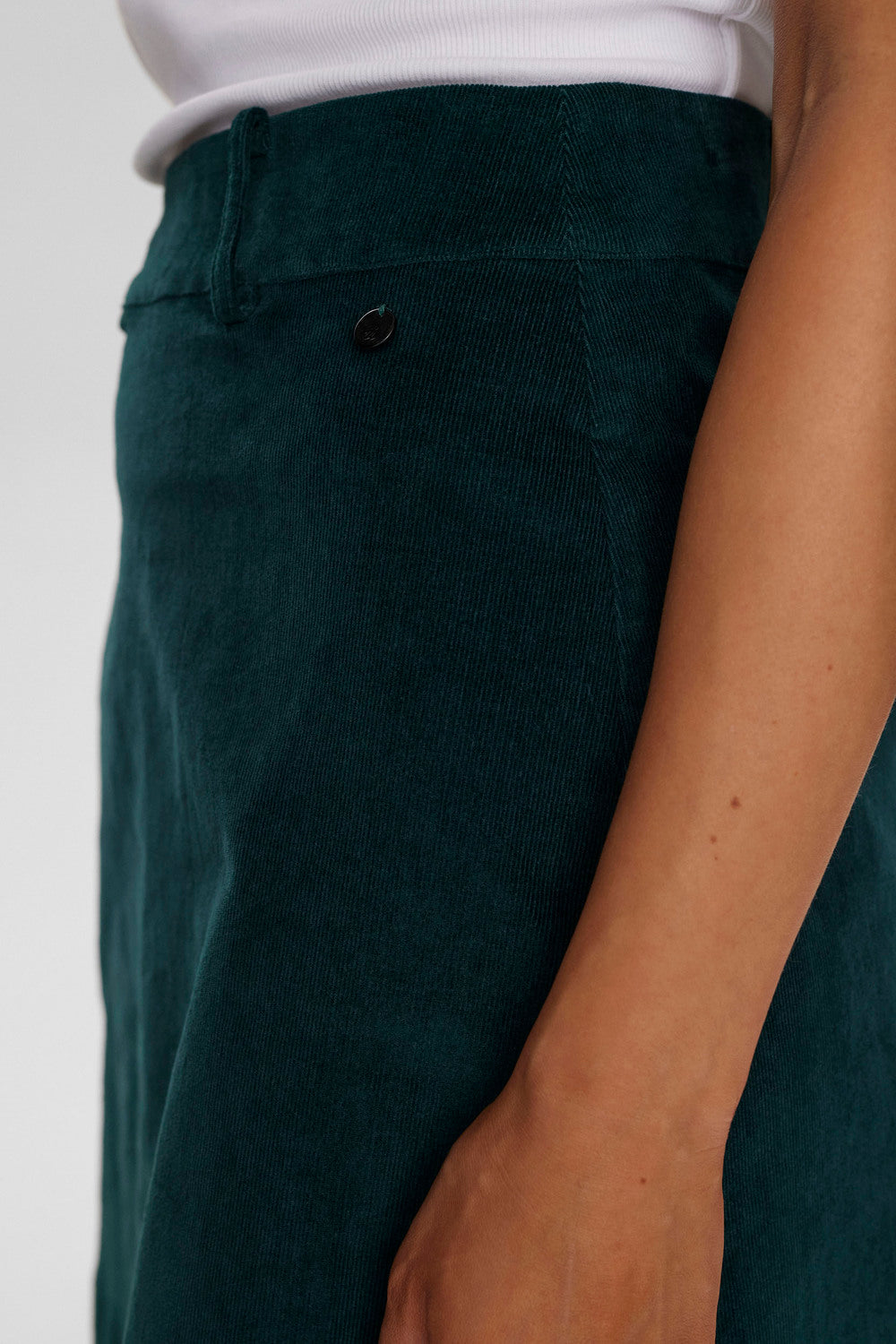 Numph - Green Cord Skirt - Nucort