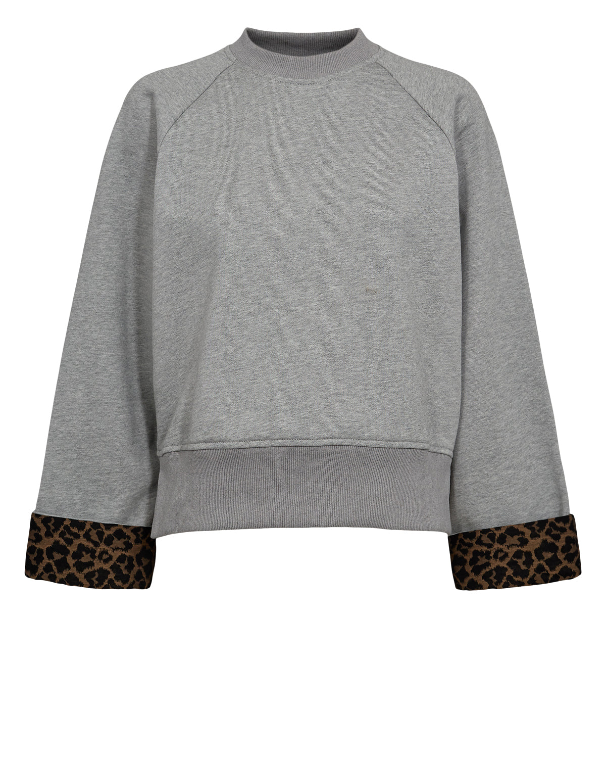 Numph - Grey Animal Sleeve Sweatshirt- Nuzari