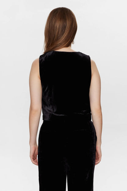 Numph- Black Velvet Vest- Nuharbor