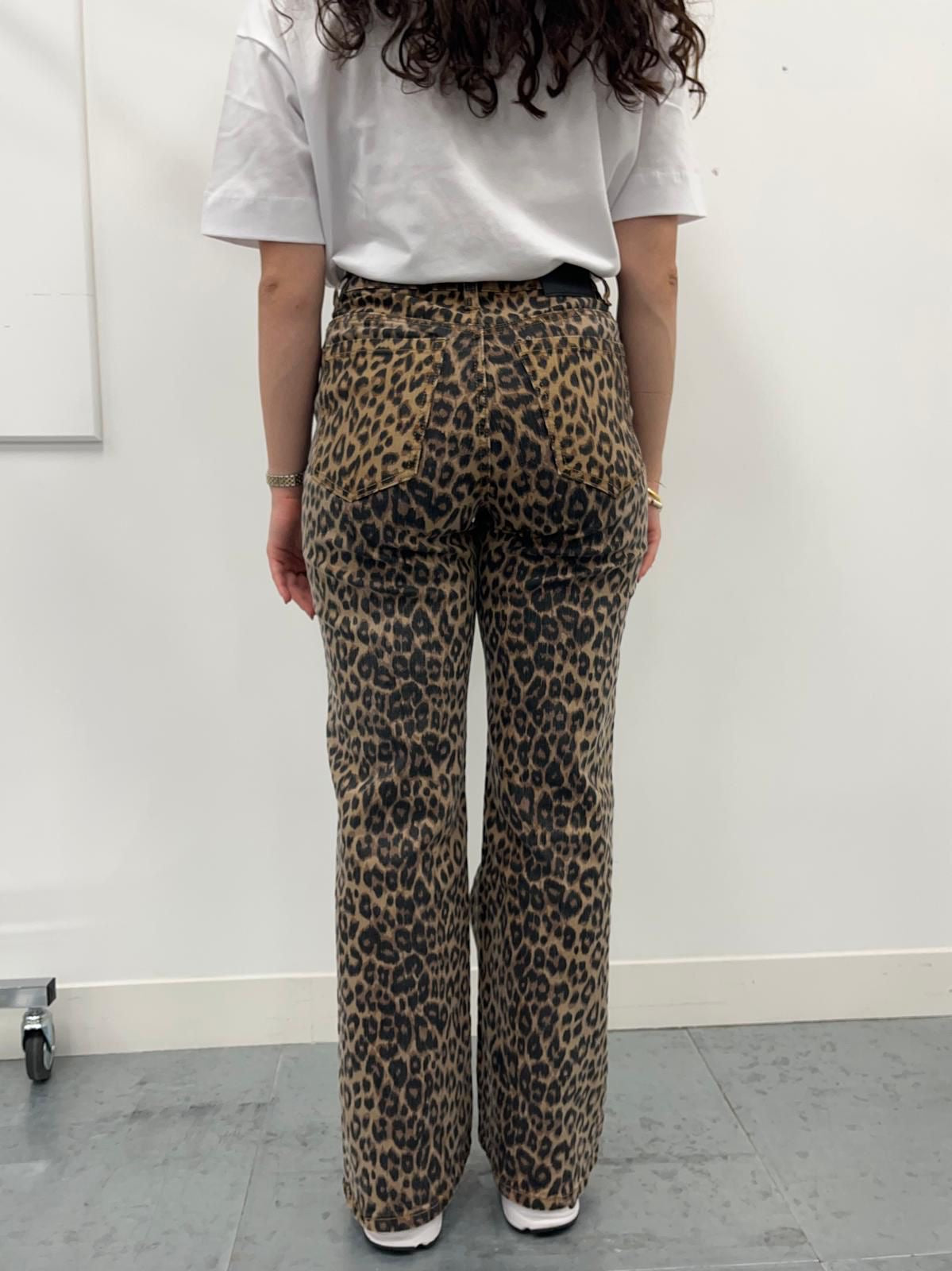 Marta Du Chateau- Animal Print Wide Leg Jeans