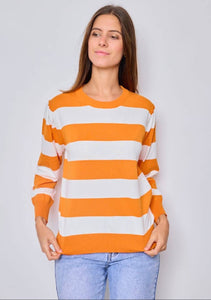 Orange Stripe Knit