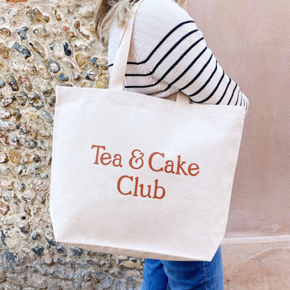 Tea & Cake Club - Big Canvas Tote Bag