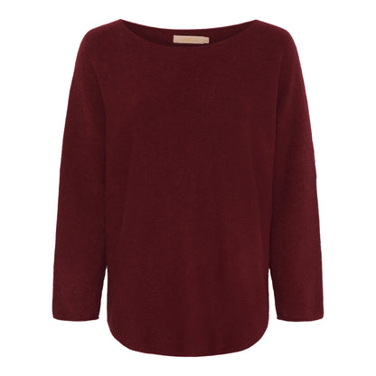 Marta Du Chateau- Burgandy Boat Neck Knit