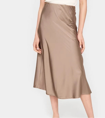 Saint Tropez- Taupe Silky Skirt- Disa