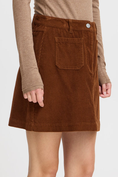 B.Young - Brown Cord Skirt - Bydanna