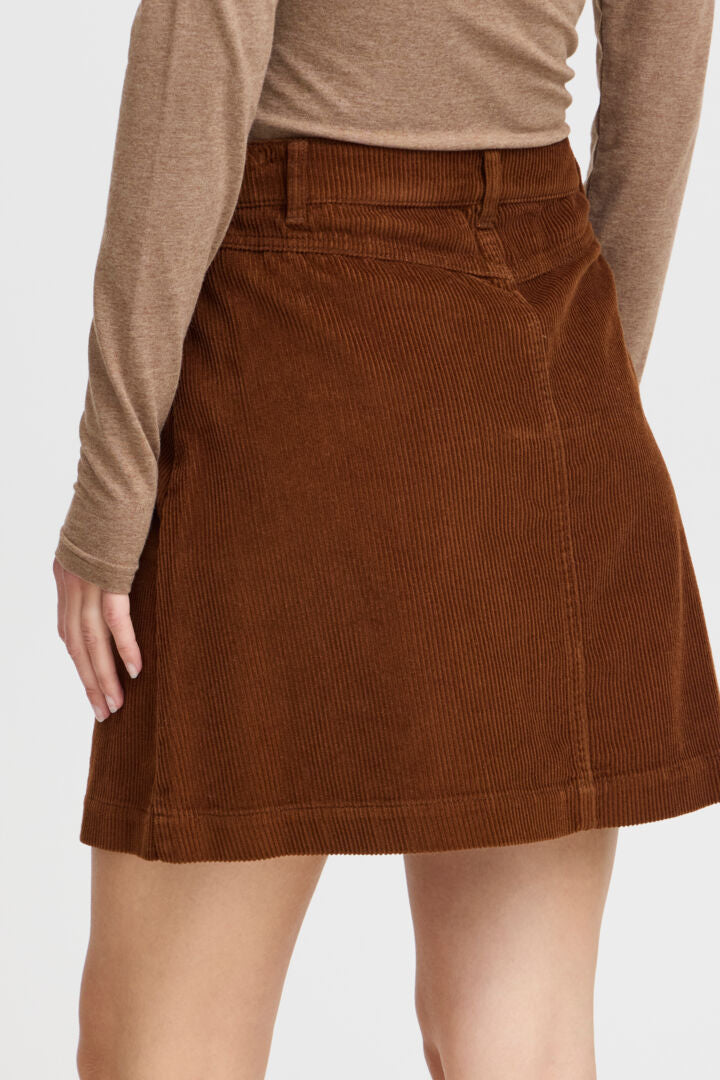 B.Young - Brown Cord Skirt - Bydanna