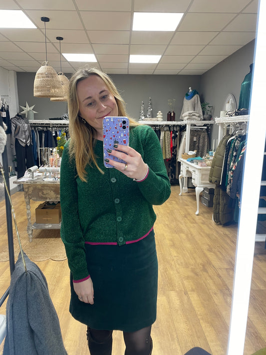 Sugarhill Brighton- Green Sparkle Cardigan- Ophelia