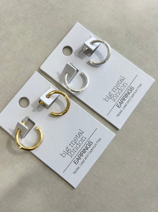 Big Metal London - Small Plated Hoop Earrings