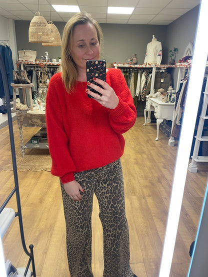 Marta Du Chateau- Animal Print Wide Leg Jeans