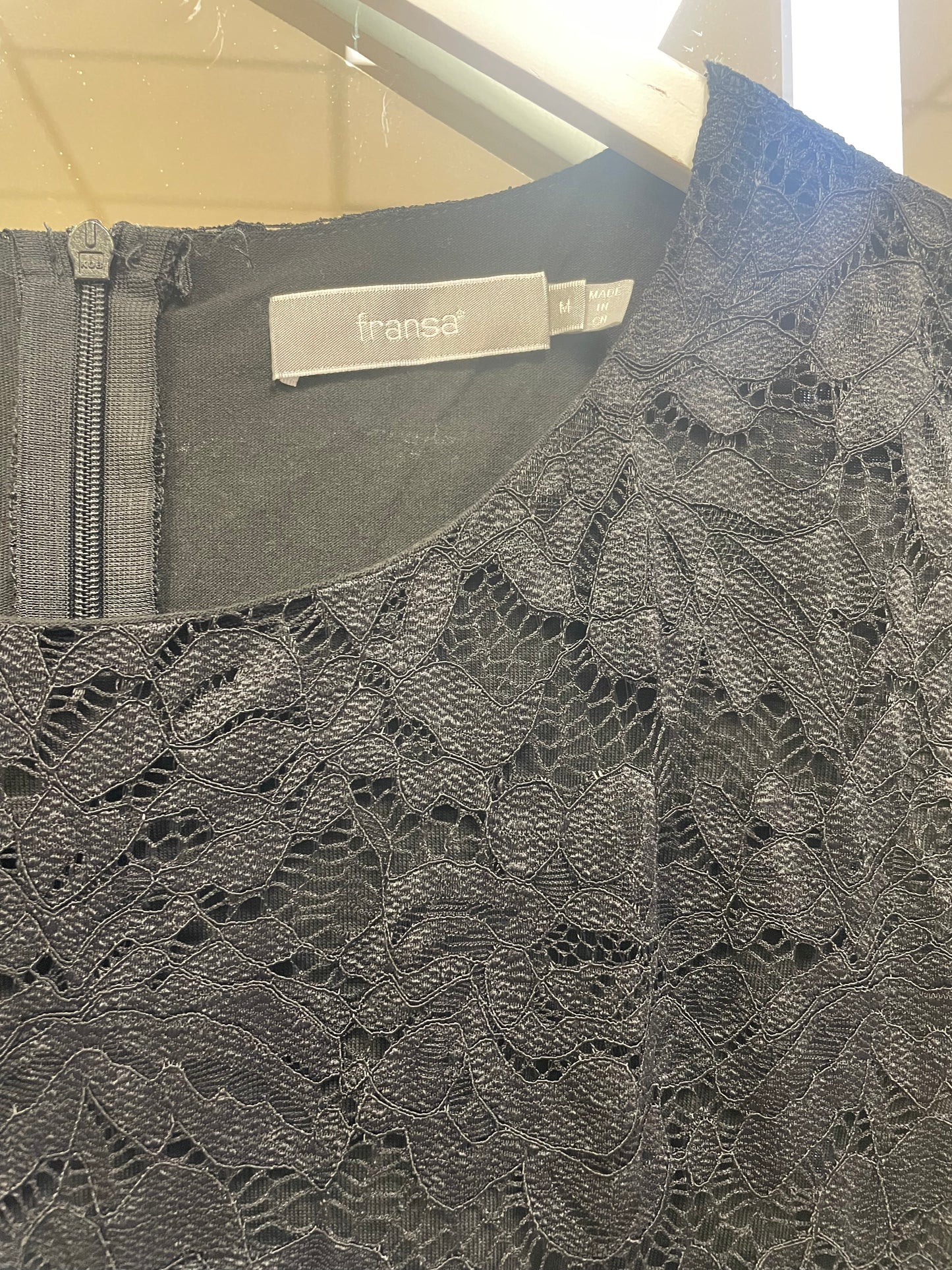 PRE LOVED- Fransa Black Lace Dress