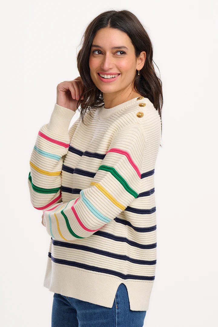 Sugarhill Brighton- Cream Stripe Jumper- Rebecca