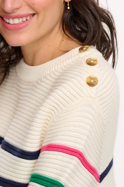 Sugarhill Brighton- Cream Stripe Jumper- Rebecca