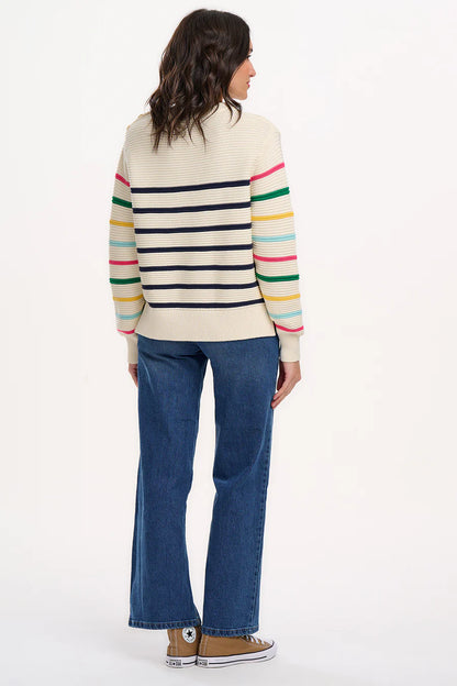 Sugarhill Brighton- Cream Stripe Jumper- Rebecca