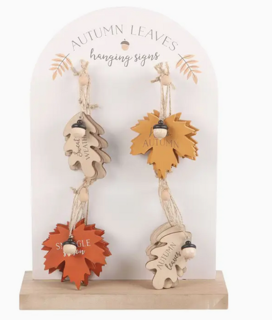 Autumn Leaves Wooden Hanging Decorations