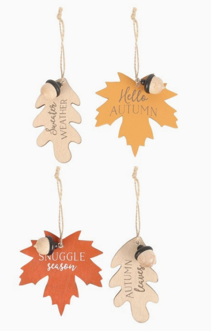 Autumn Leaves Wooden Hanging Decorations