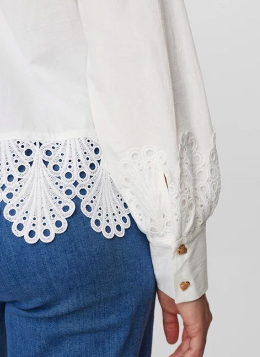 Numph - White Detailed Shirt - Nukaisa