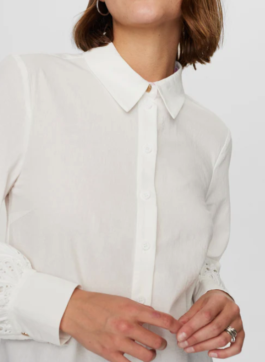 Numph - White Detailed Shirt - Nukaisa