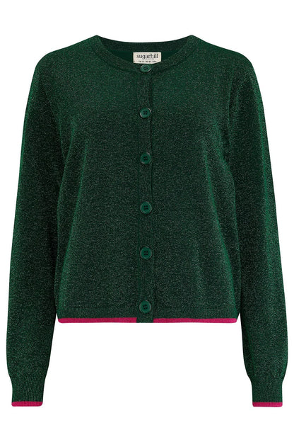 Sugarhill Brighton- Green Sparkle Cardigan- Ophelia